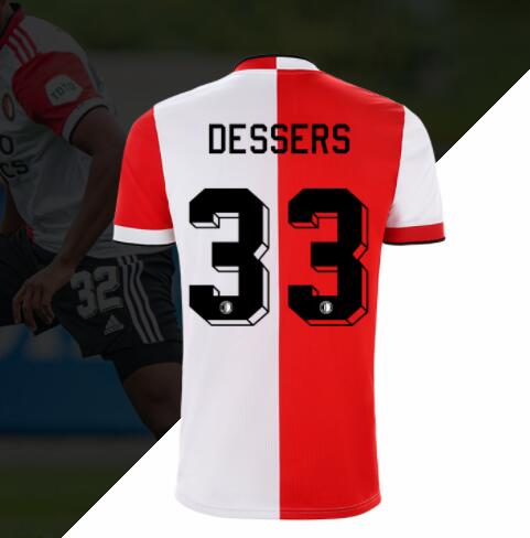 2021/22 Feyenoord Home Kit Soccer Jersey with Dessers 33 printing